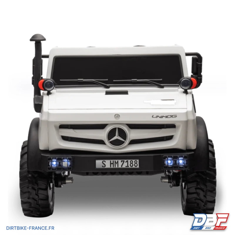 Camion électrique enfant mercedes unimog 12v Blanc, Dirt Bike France - Photo N°3