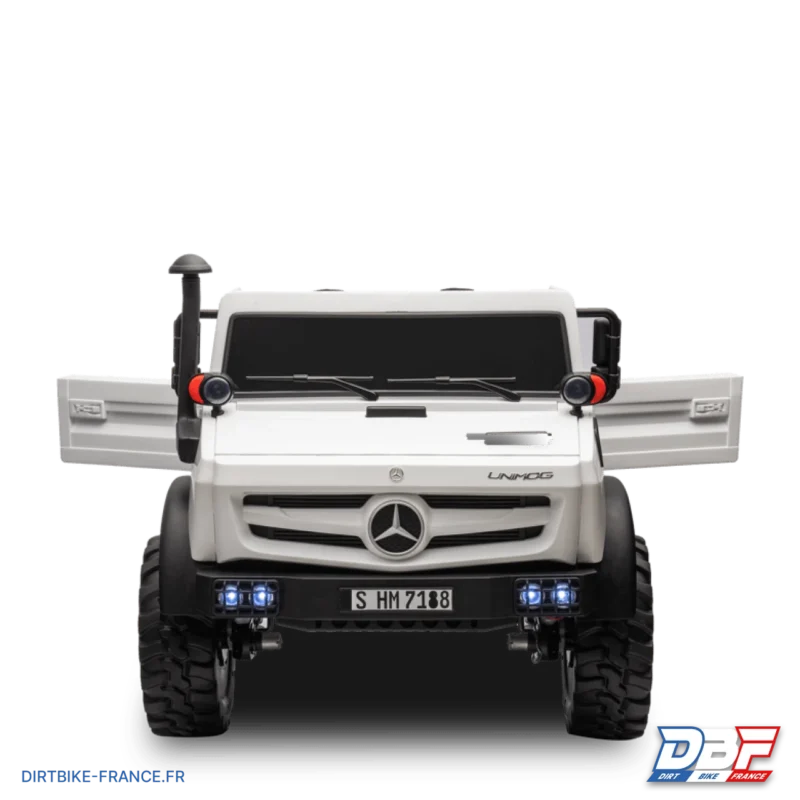 Camion électrique enfant mercedes unimog 12v Blanc, Dirt Bike France - Photo N°5