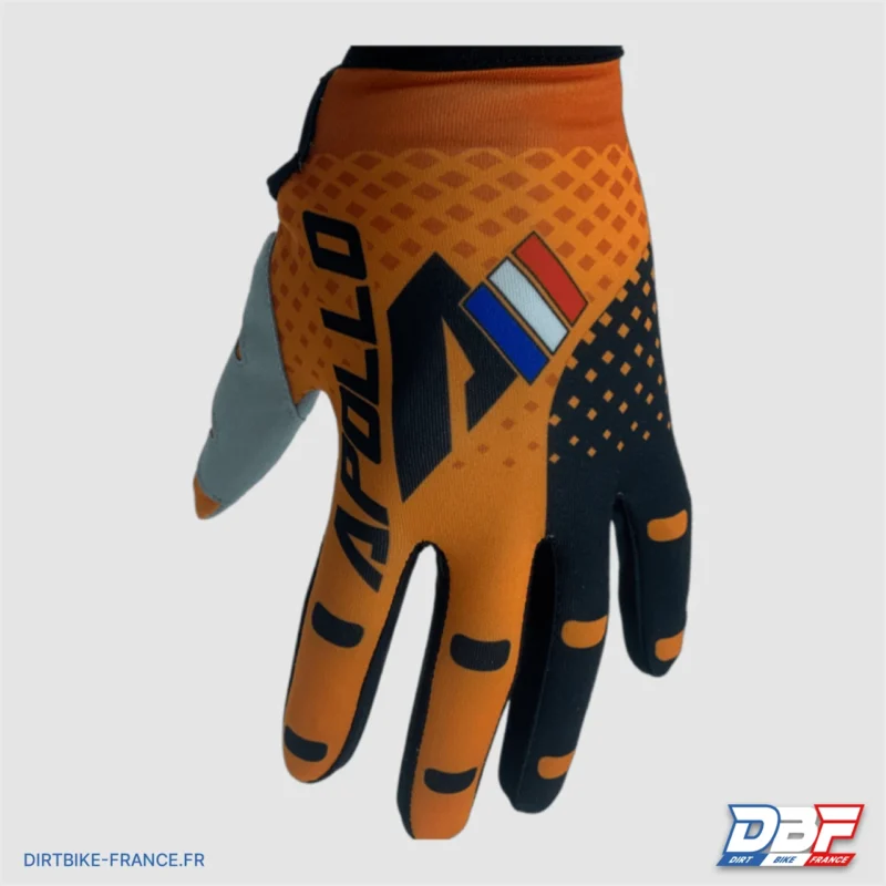 Gants cross apollo skin Orange S, Dirt Bike France - Photo N°1