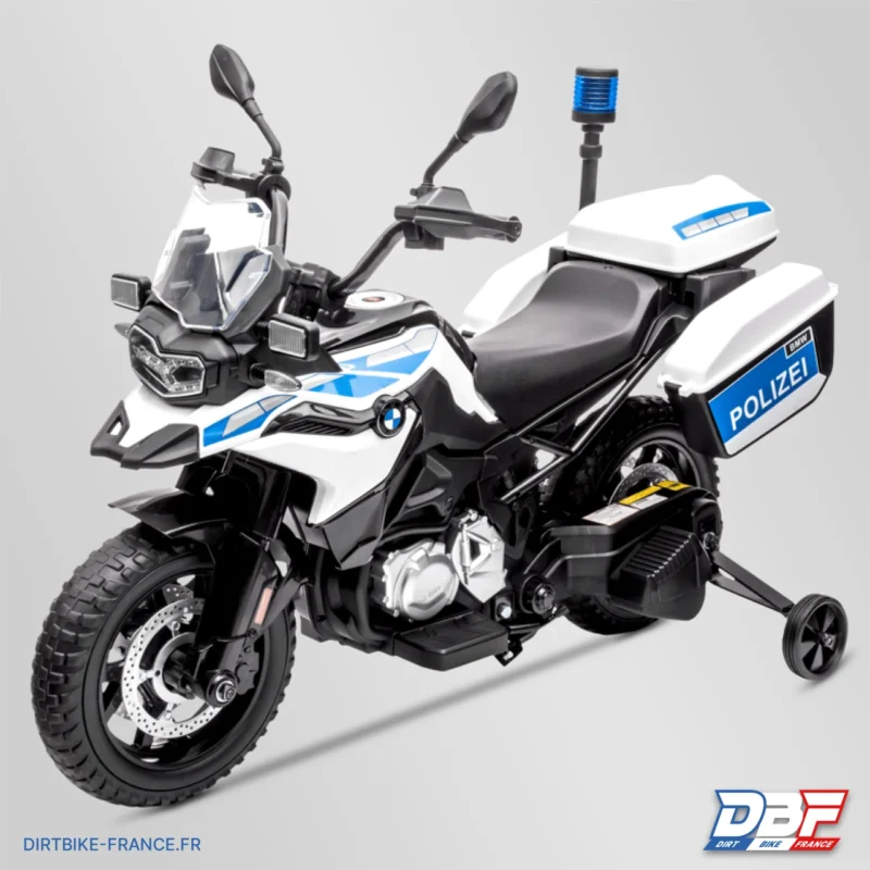 Moto électrique enfant bmw f850 gs police 12v Blanc, Dirt Bike France - Photo N°9