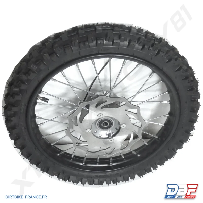 ROUE AVANT COMPLETE 14′ PNEU60/100-14+JANTE14’+CHAMBRE+DISQUE, Dirt Bike France - Photo N°1