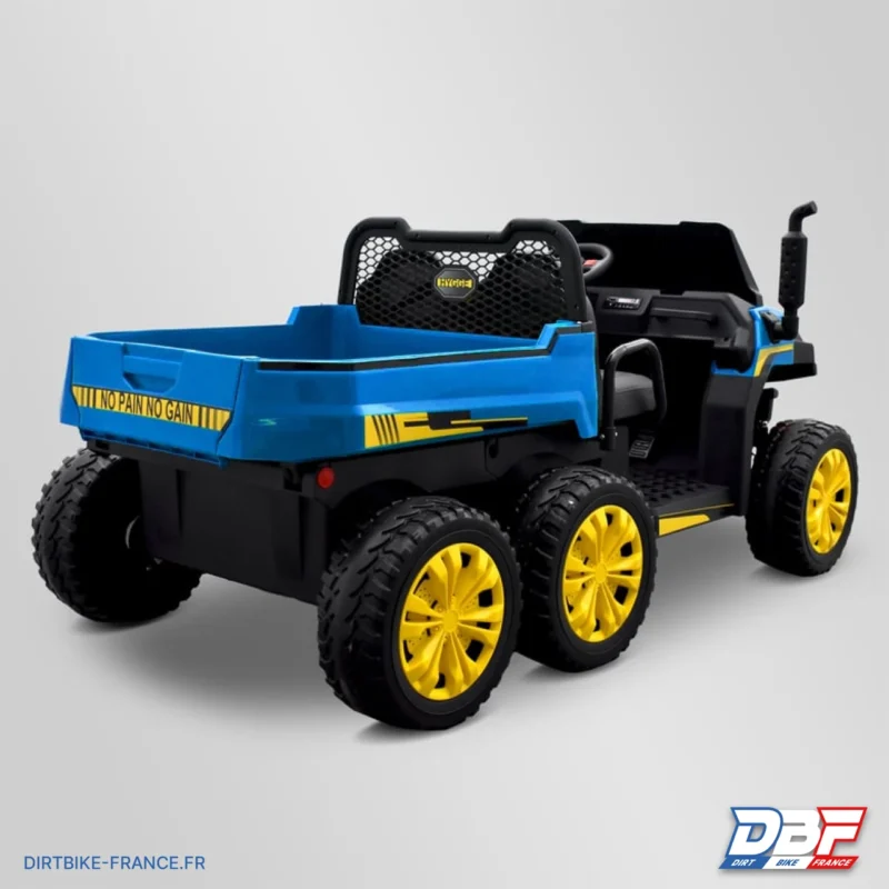 Tracteur électrique enfant 6×6 avec benne basculante Bleu, Dirt Bike France - Photo N°5