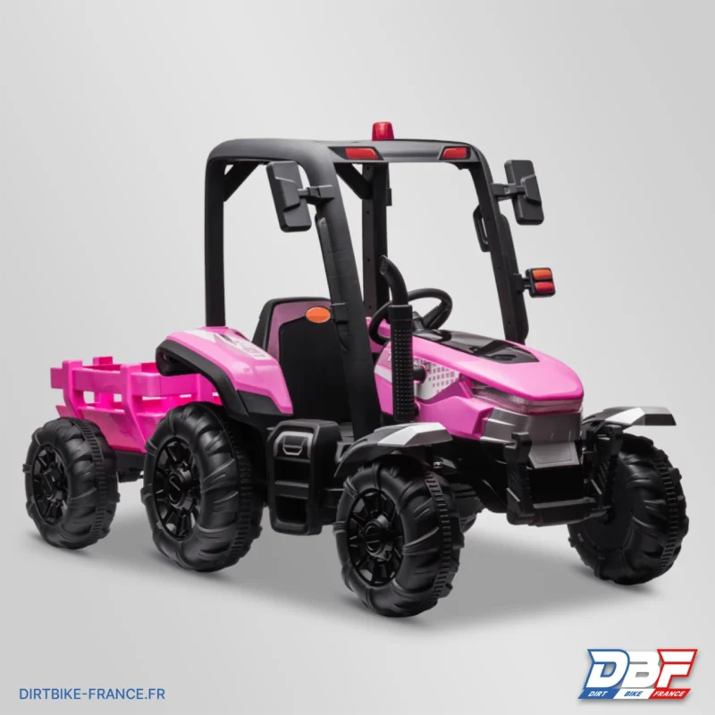 Tracteur enfant électrique agricole xl avec remorque Rose, Dirt Bike France - Photo N°1