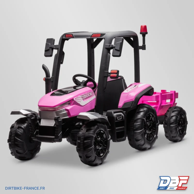 Tracteur enfant électrique agricole xl avec remorque Rose, Dirt Bike France - Photo N°3