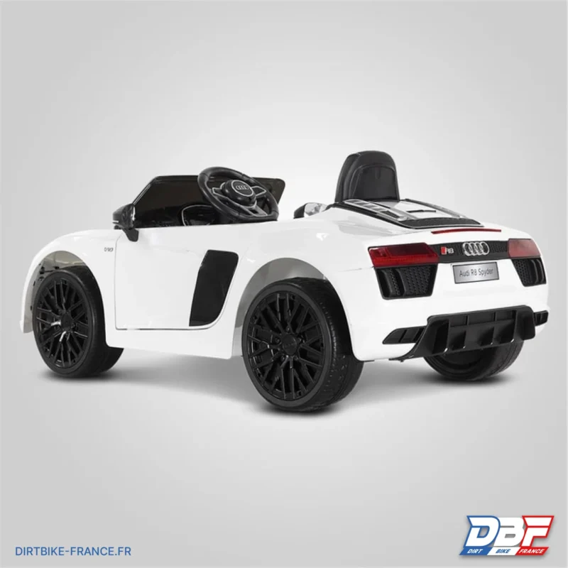 Voiture électrique enfant audi r8 spyder Blanc, Dirt Bike France - Photo N°5