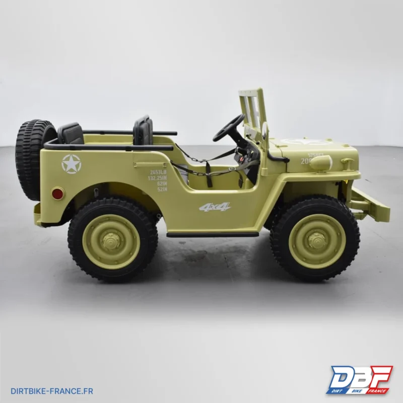 Voiture électrique enfant jeep willys 3 places 12V Sable, Dirt Bike France - Photo N°3